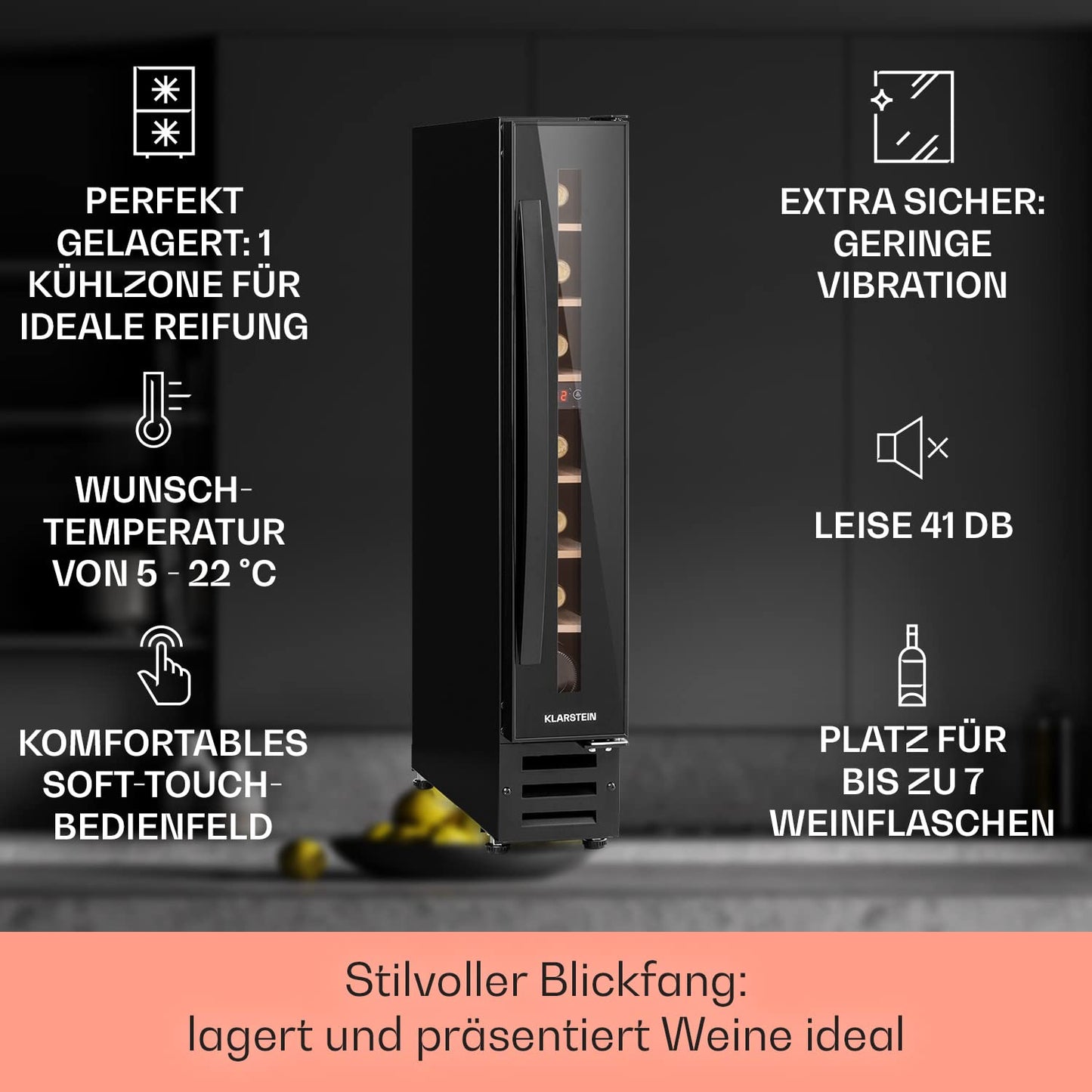 Klarstein built-in wine refrigerator, 2 zone drinks refrigerator small, small wine cabinet 306L, small wine refrigerator with glass door, indoor/outdoor bottle refrigerator, wine fridge 116 bottles