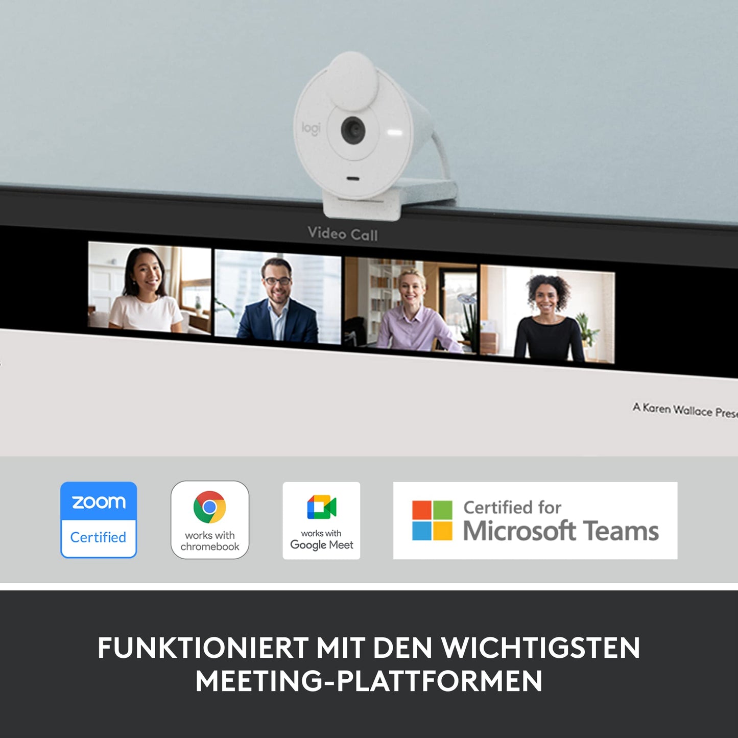 Logitech Brio 300 Full HD-Webcam mit Sichtschutz, Mikrofon mit Rauschunterdrückung, USB-C, Zertifiziert für Zoom, Microsoft Teams, Google Meet, Streaming, Automatische Lichtkorrektur - Graphit