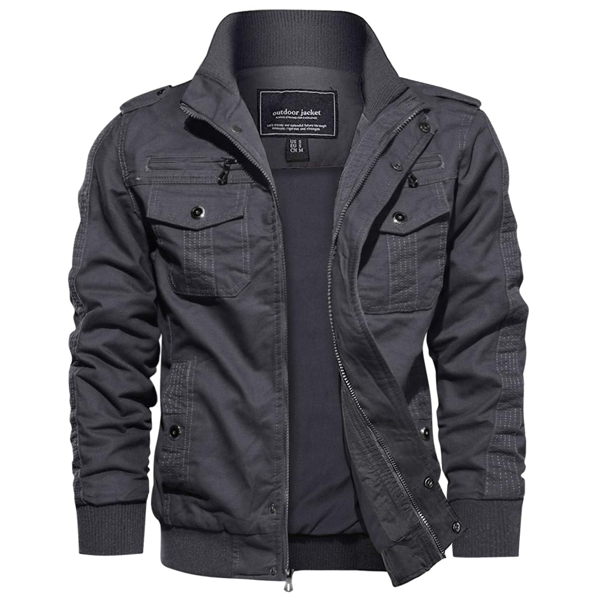 EKLENTSON Men’s Utility Jacket – Lightweight Spring Cargo Jacket