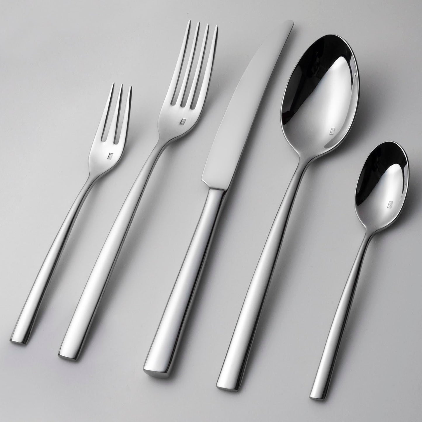Alata Konrad 18/10 Edelstahl Poliert, Besteck Set 6 Personen, Essbesteck 30 teilig, Monobloc-Messer, Glänzend, Spülmaschinenfest