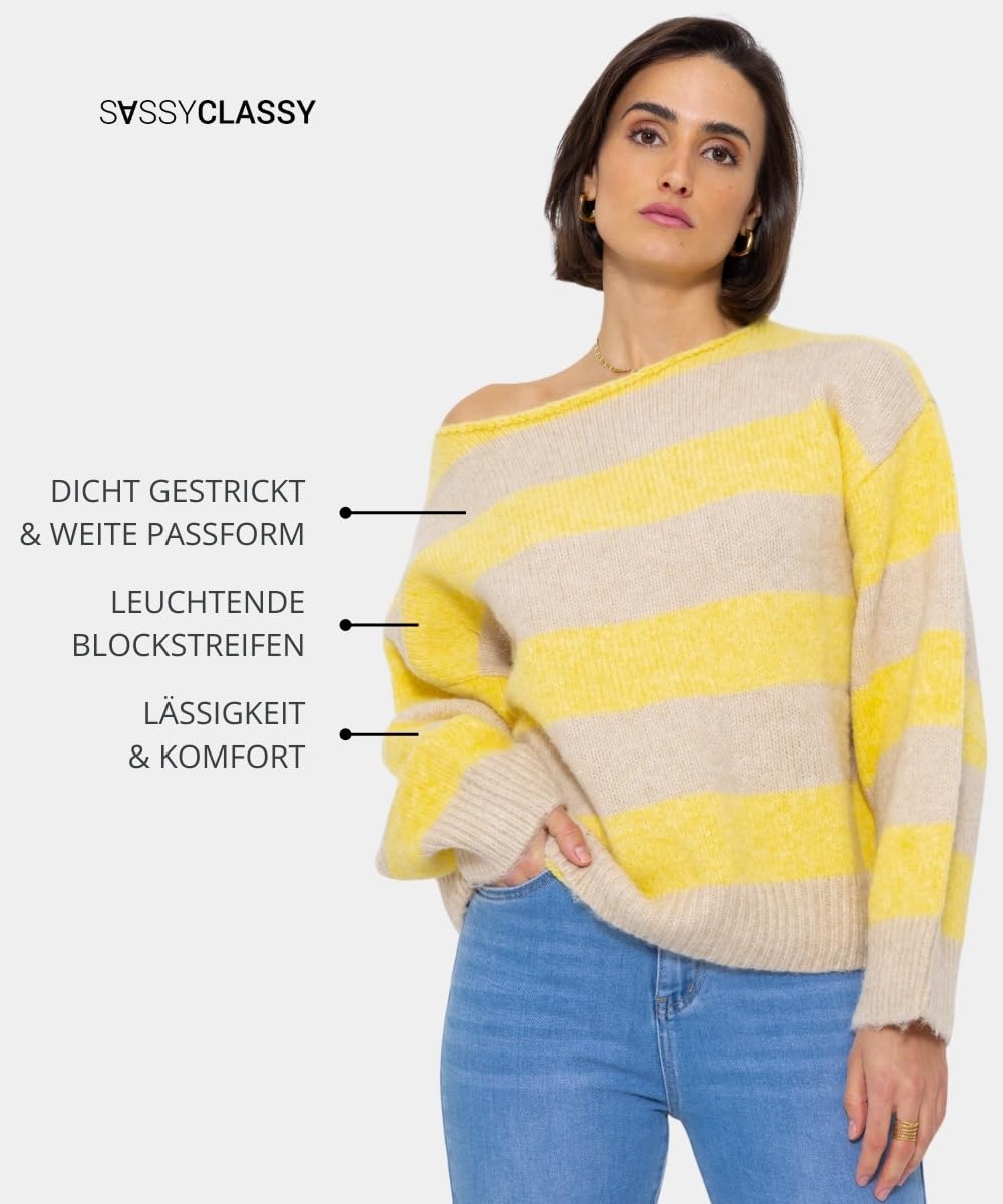 SASSYCLASSY Women’s Striped Oversize Sweater
