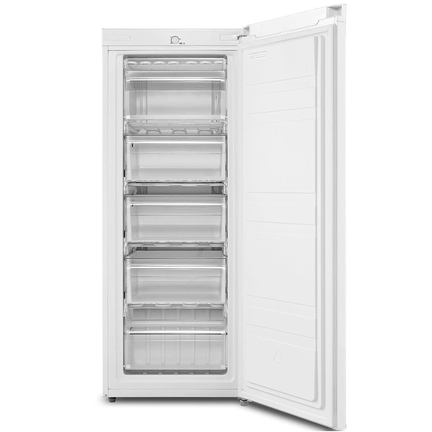 COMFEE' RCU60WH2(E) 60L Gefrierschrank senkrecht, 3 Fächer, Eintür, einstellbare Temperatur, umkehrbare Tür, leise, Freistehend, Weiß