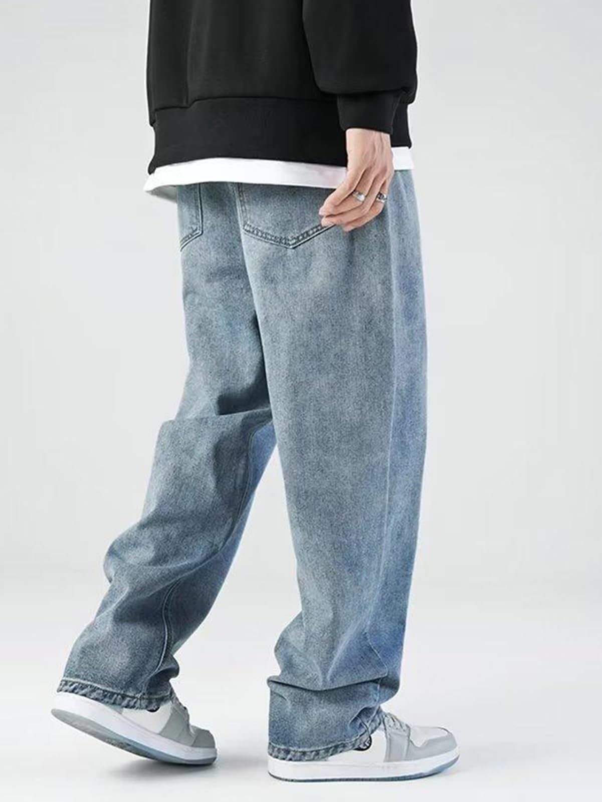 Men’s Baggy Y2K Jeans – Vintage Straight Leg Denim Pants