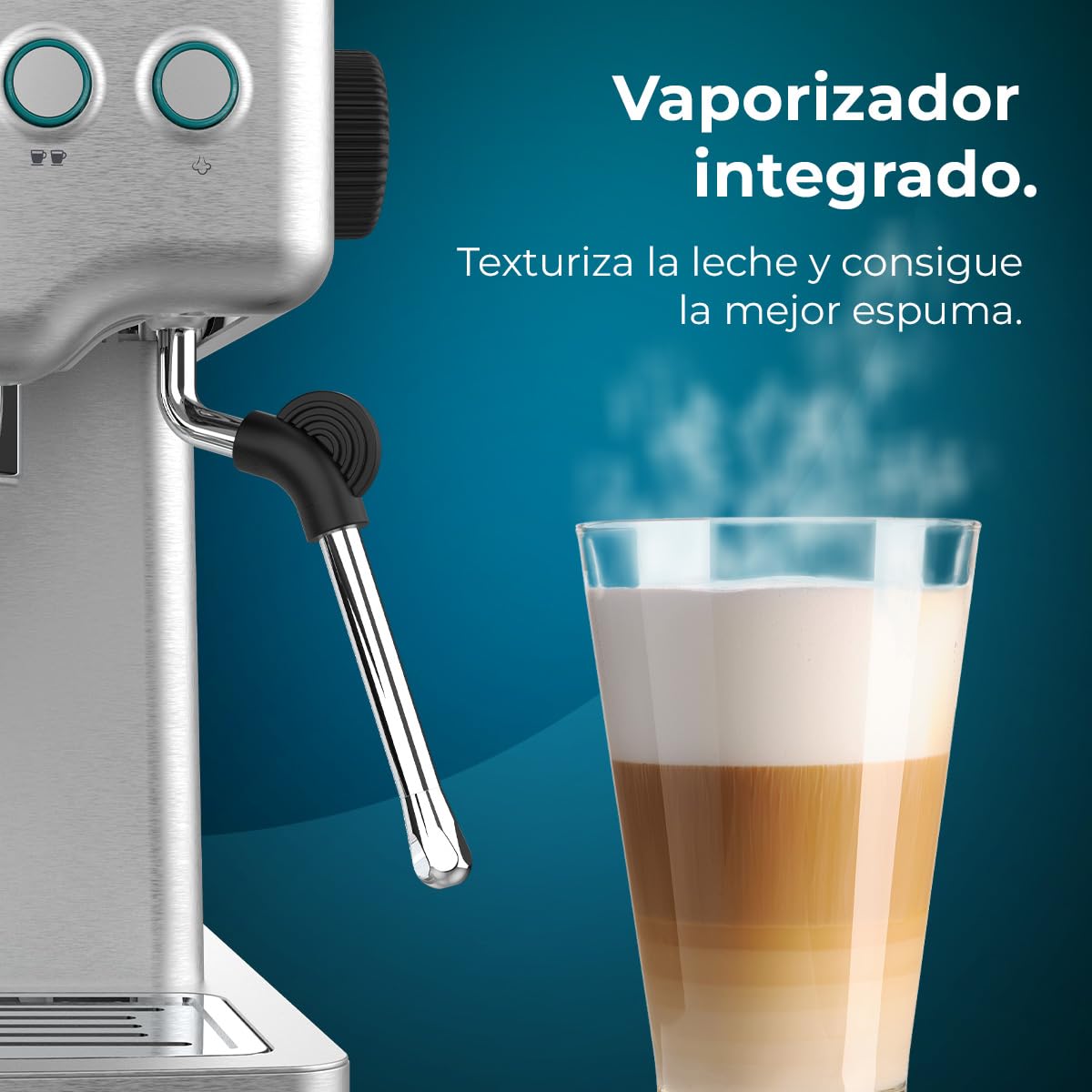 Cecotec Espressomaschine Barista Power Espresso 20 Barista Maestro, 2250 W, 20 Bar, Manometer und 2 Thermoblocks, Kaffeebohnenbehälter, 20-stufiges Mahlwerk, Dampfauslass