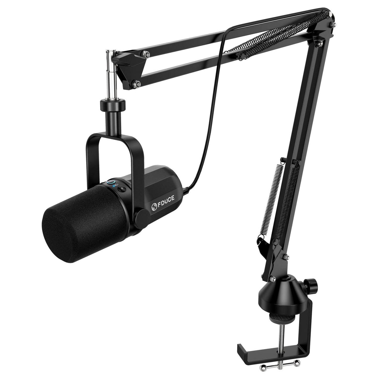 FDUCE SL40X XLR Dynamic Microphone Set for Vocal Recording, Podcasting, Gaming, Live Streaming and Broadcasting, All-Metal Microphone, Voice Isolating Technology, Black
