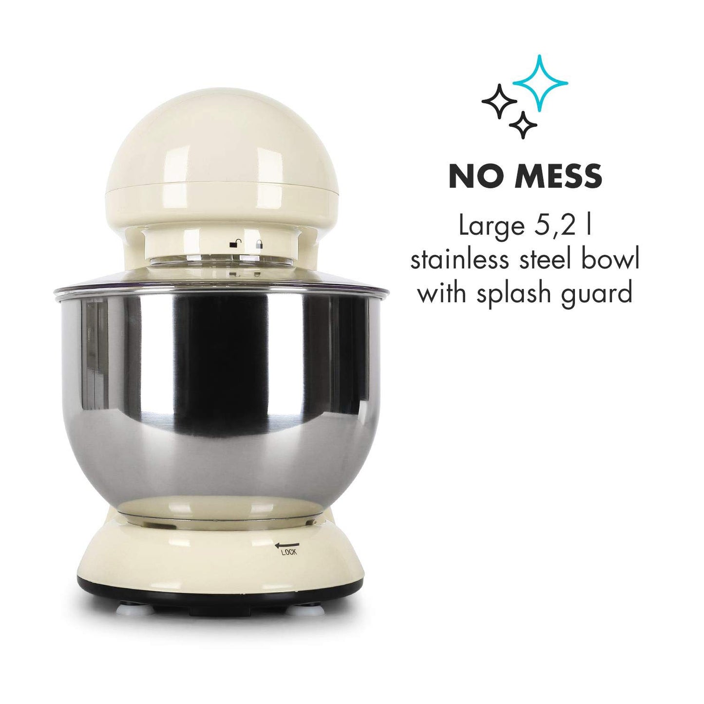 Klarstein Küchenmaschine, Knetmaschine mit 5L Schüssel, 1800W Profi Küchenmaschine mit Knethaken und Schneebesen, Universal Küchenmaschine mit 6 Stufen, Teigmaschine zum Rühren, Kneten und Aufschlagen