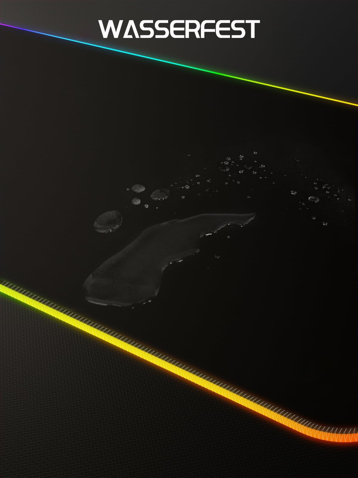 EASEMO Gaming Mauspad, RGB Mousepad, XXL groß (900 x 400 x 4 mm) mit 7 LED-Farben, 11 Beleuchtungsmodi, und wasserdichter Stoffoberfläche, rutschfeste Gummiunterseite für PC, Laptop, Tastatur