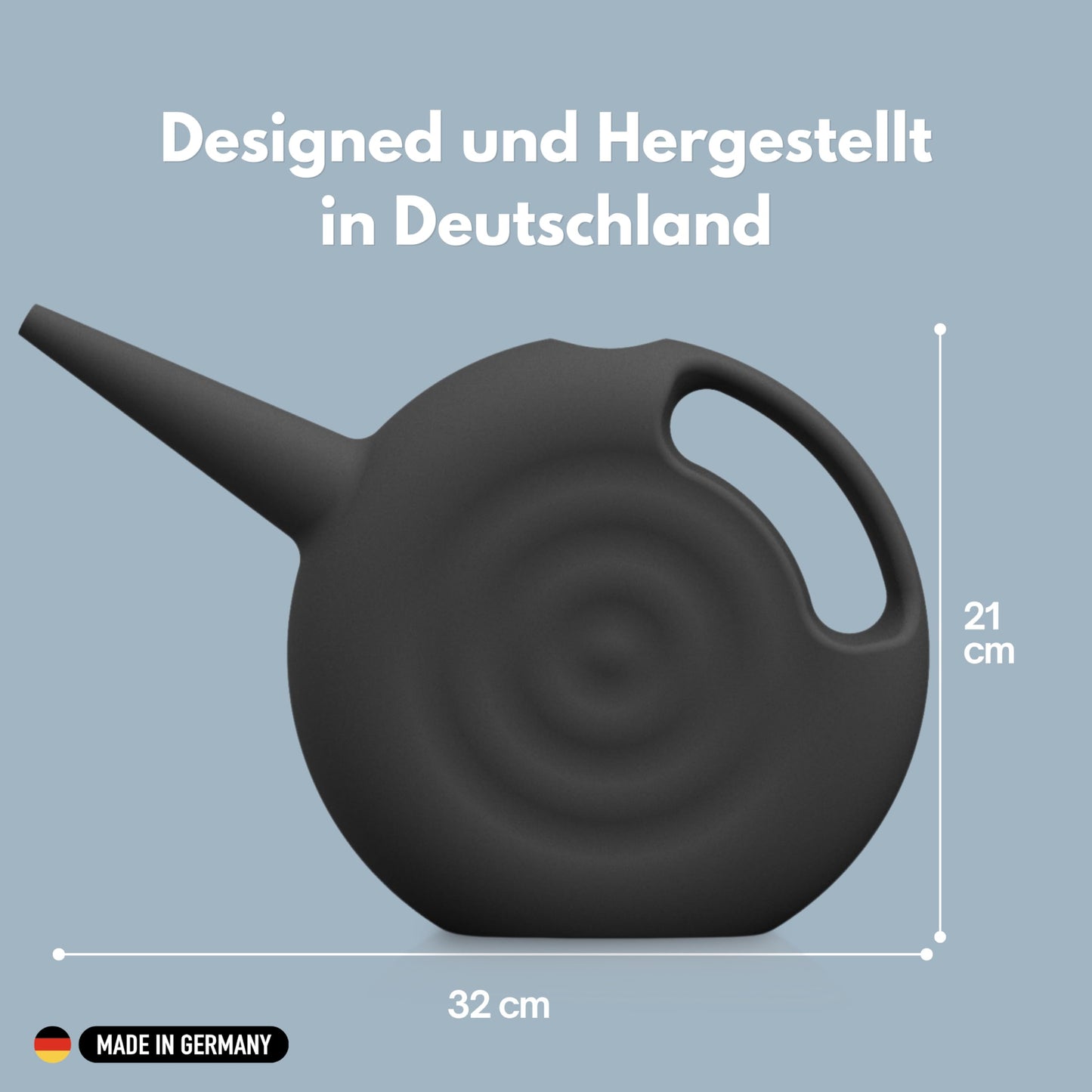 Blowmold.Design Gießkanne in Schwarz – 2 Liter Giesskanne Robust für Innen und Außen - Perfekt für Zimmerpflanzen & Garten