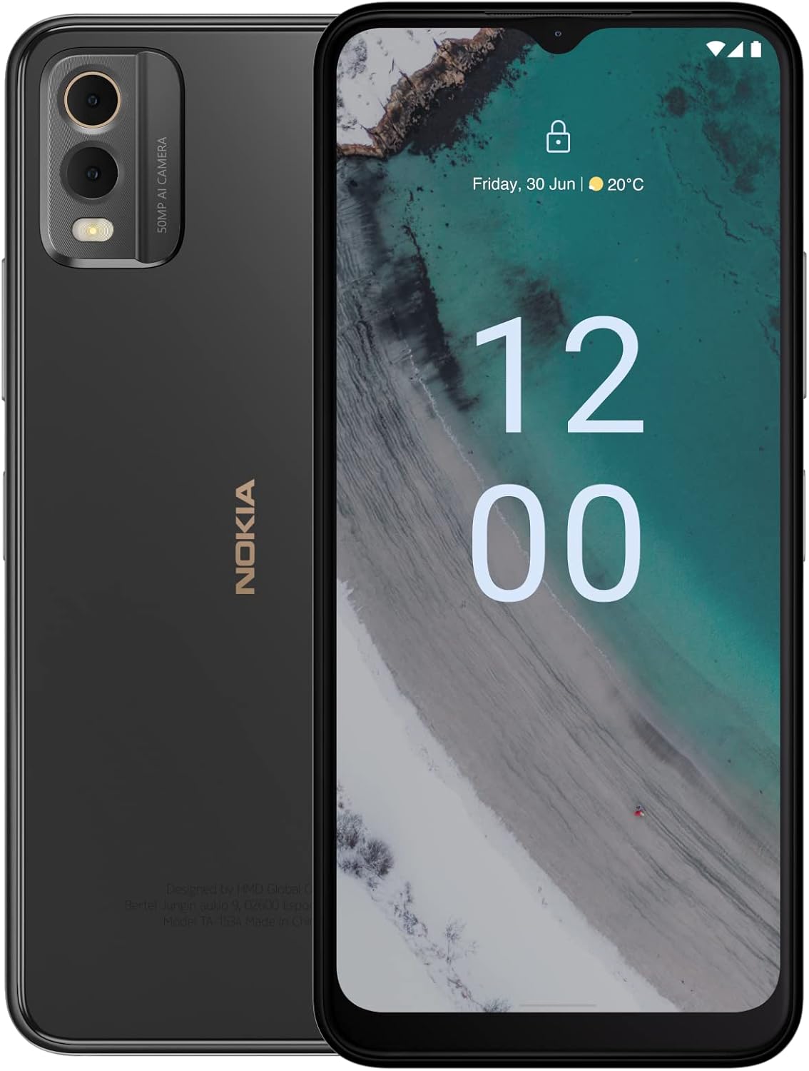 Nokia C32 6.5-Inch Smartphone, 3-Day Battery, 50MP Camera, Android 13 - Grey