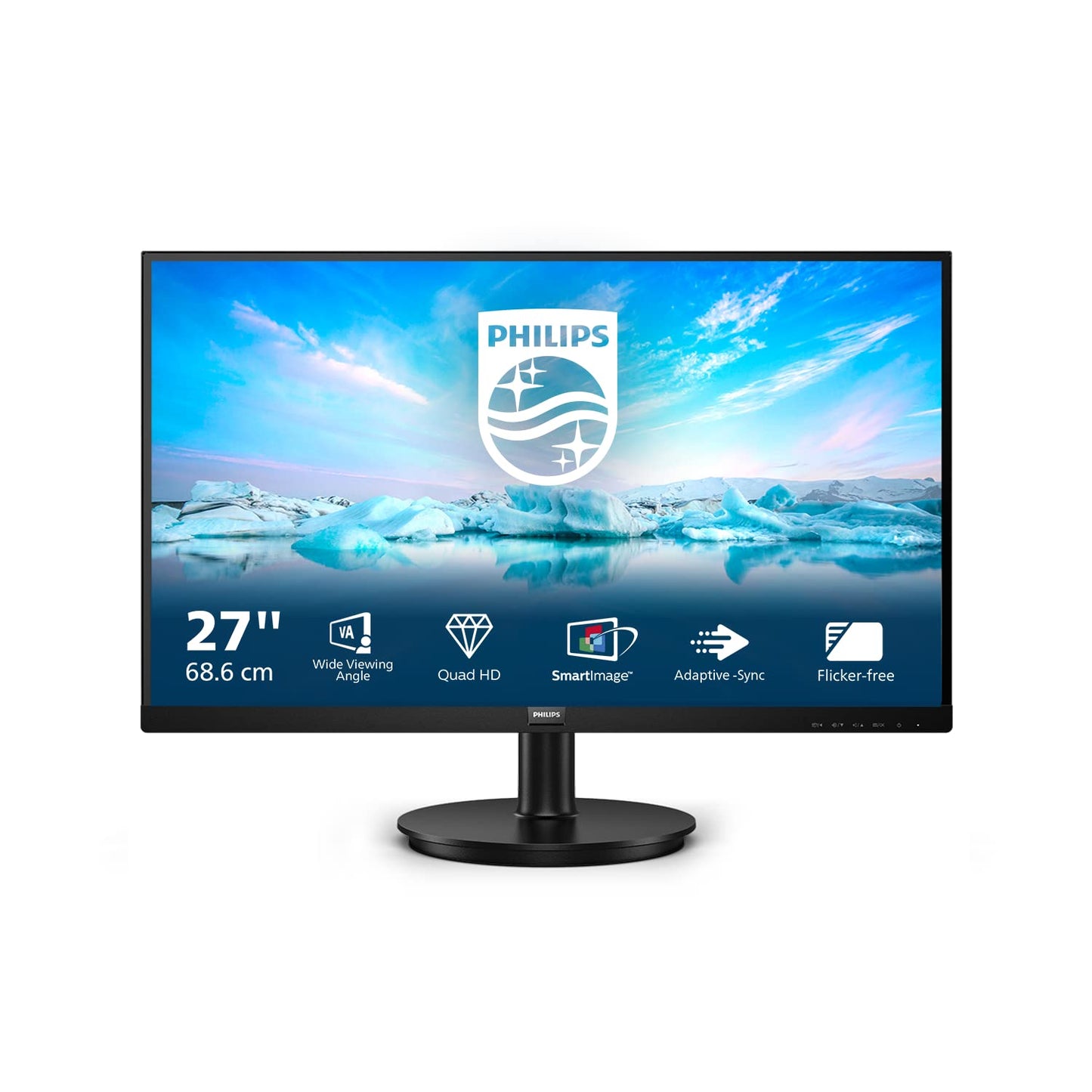 Philips 241V8L - 24 Inch FHD Monitor, AdaptiveSync (1920 x 1080, 75 Hz, VGA, HDMI) Black