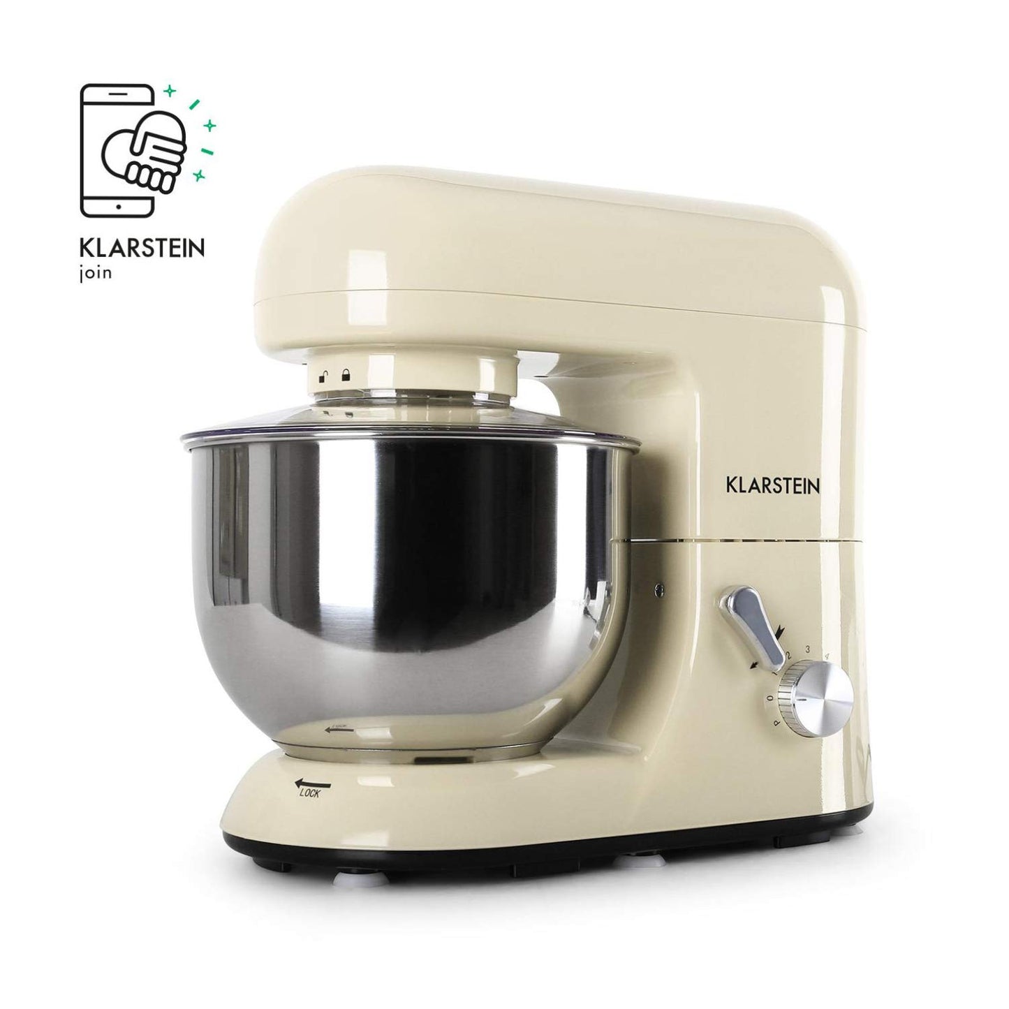 Klarstein Küchenmaschine, Knetmaschine mit 5L Schüssel, 1800W Profi Küchenmaschine mit Knethaken und Schneebesen, Universal Küchenmaschine mit 6 Stufen, Teigmaschine zum Rühren, Kneten und Aufschlagen