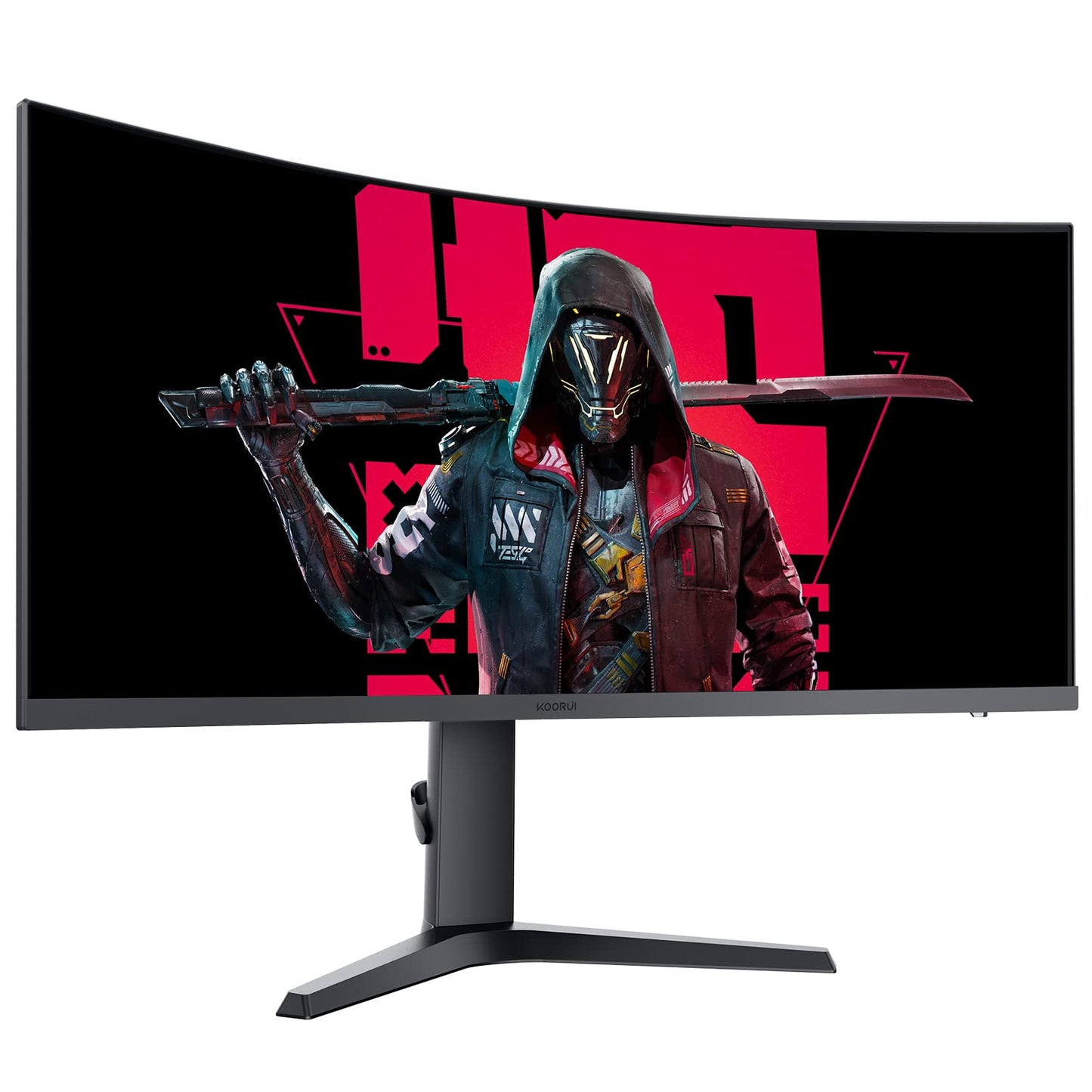 KOORUI 24 Zoll Curved Gaming Monitor, FHD 1080p, 1ms Reaktionszeit,180Hz Bildwiederholraten, HDMI 2.0/DP 1.2, 250cd/m² Helligkeit
