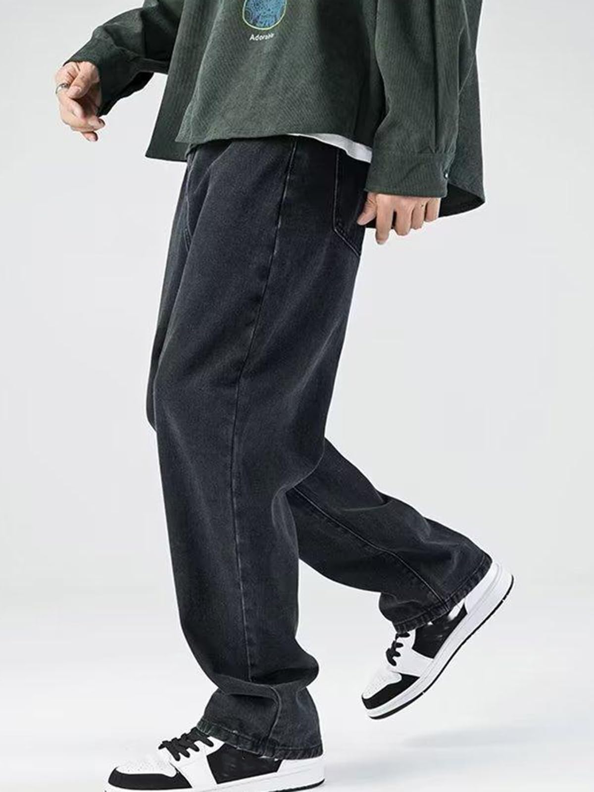 Men’s Baggy Y2K Jeans – Vintage Straight Leg Denim Pants