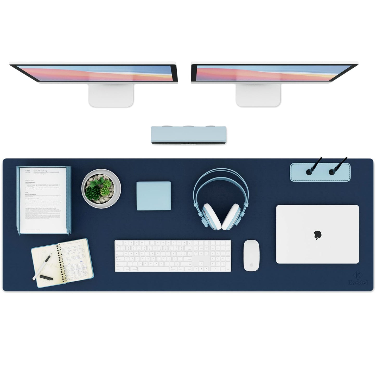 K KNODEL Tischunterlage, Schreibtischunterlage, 80 x 40cm PVC Tischunterlage, Laptop Tischunterlage, wasserdichte Schreibunterlage für Büro- oder Heimbereich, doppelseitig (Schwarz/Schwarz)