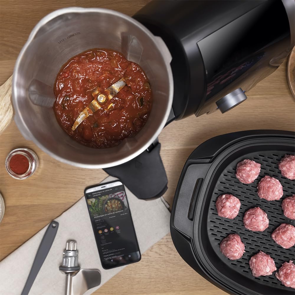 Cecotec Mambo 11090 Multifunctional Kitchen Robot 1600 W, 37 Functions, App, Scale and 3.3 Litre Stainless Steel Jug, Dishwasher Safe, Recipe Book and Accessories