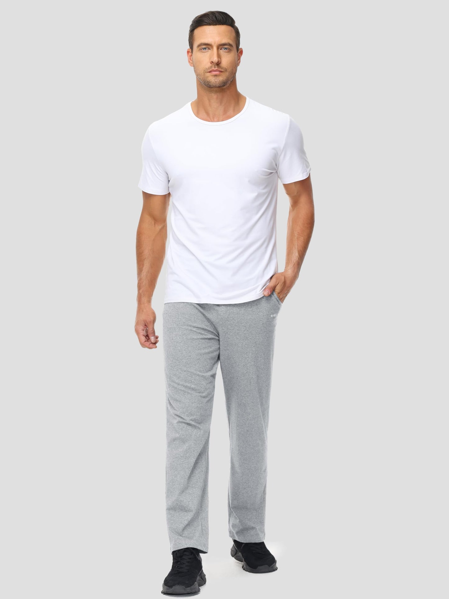 Butrends Men’s Cotton Joggers – Straight Leg Yoga & Training Pants