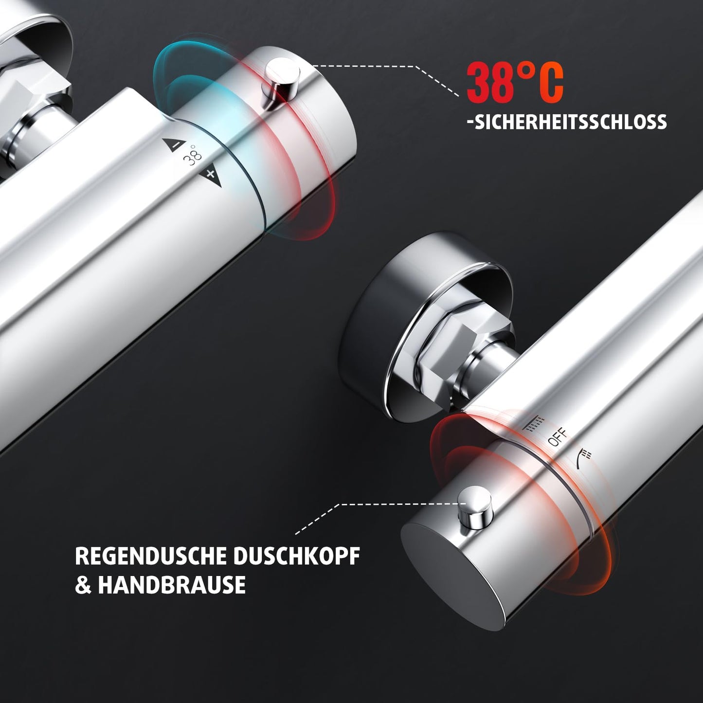 Rainsworth Thermostatic Shower System Round Rain Shower Set