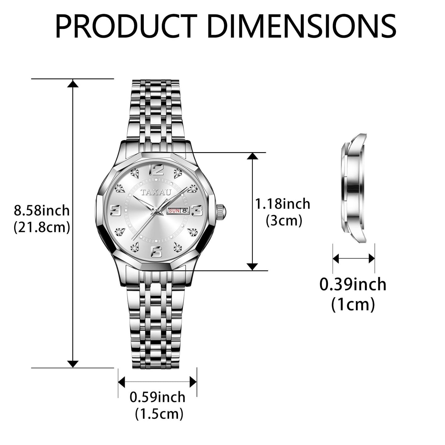 Taxau Uhr Frauen Luxus Edelstahl Uhren Frauen Kleid für Frauen wasserdichte Analog Quarz Damenuhren Klassische Reloj para Mujer