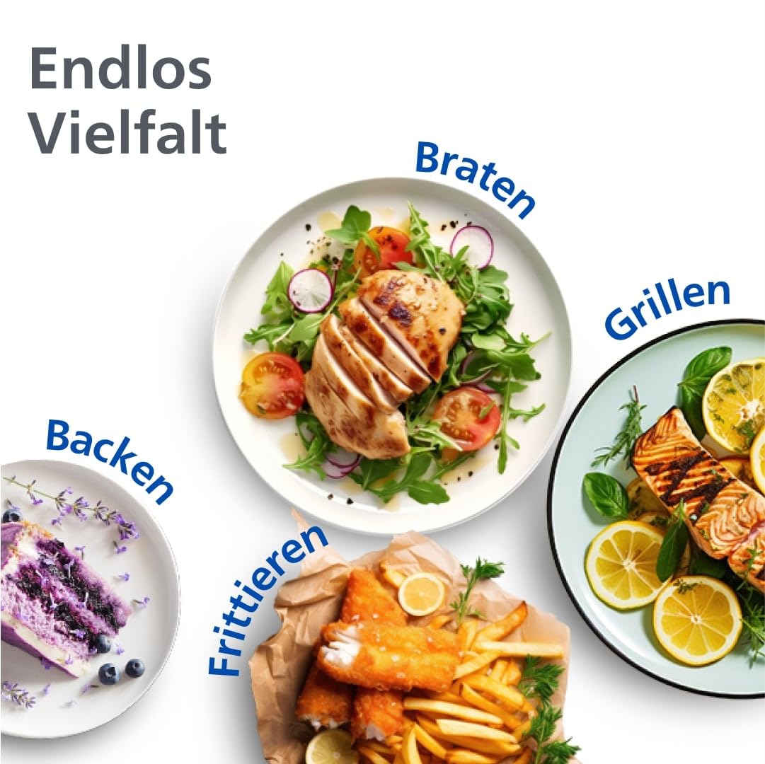 Philips Airfryer Dual Basket 3000 Series, 9L, 2 Körbe, 2 Gerichte gleichzeitig fertig, RapidAir Plus Heißlufttechnologie, 90% weniger Fett, Energieeffizient, HomeID Rezepte-App