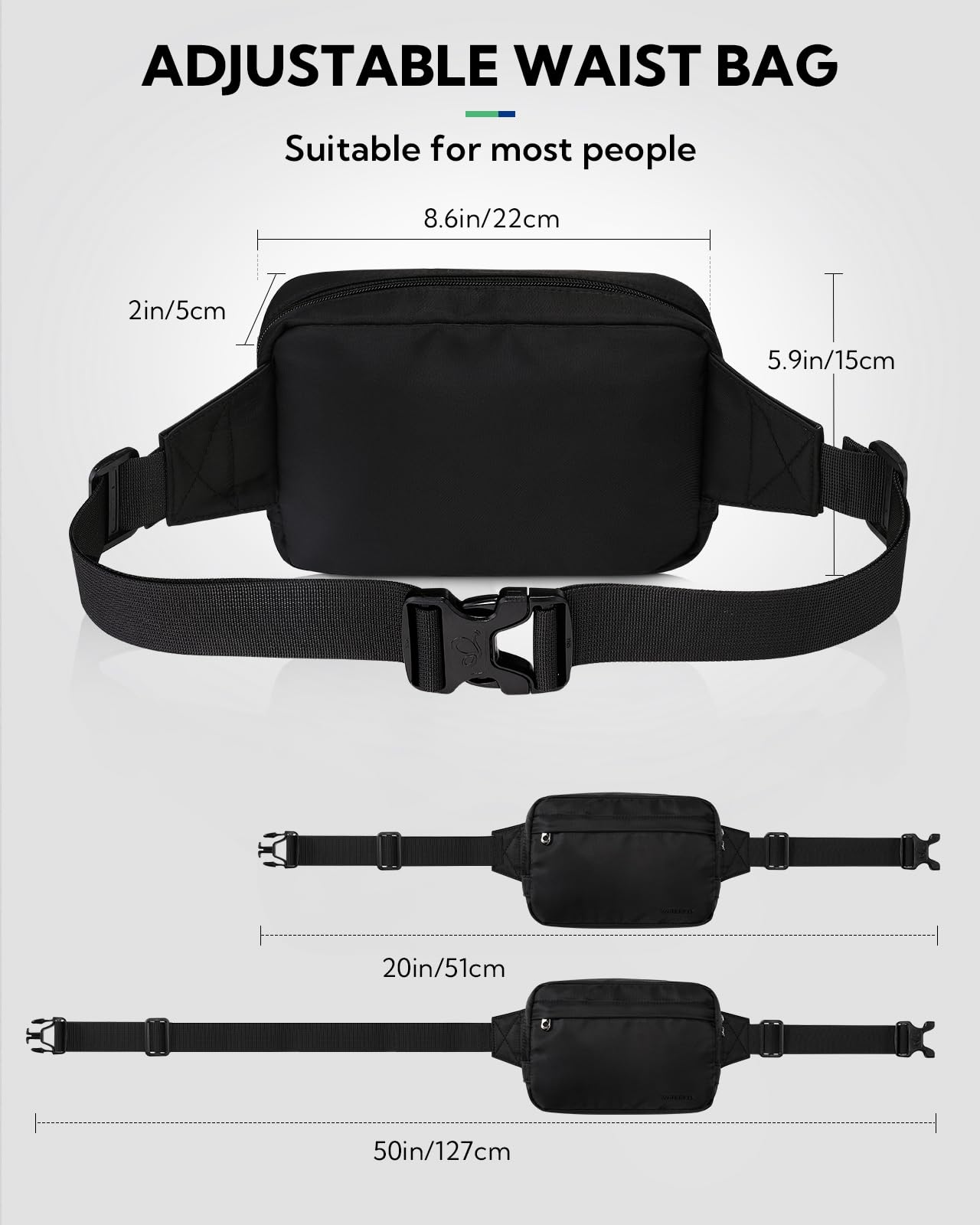 WATERFLY Crossbody Waist Bag – Lightweight Hip Pack for Travel & Festivals
