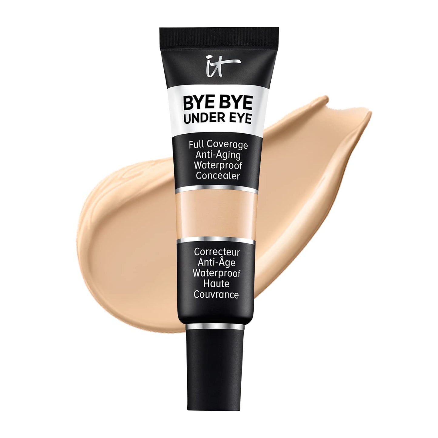 IT Cosmetics Bye Bye Under Eye Concealer – Full Coverage, Waterproof, with Peptides, Collagen & Hyaluronic Acid – Light Tan 14.0 (12ml)
