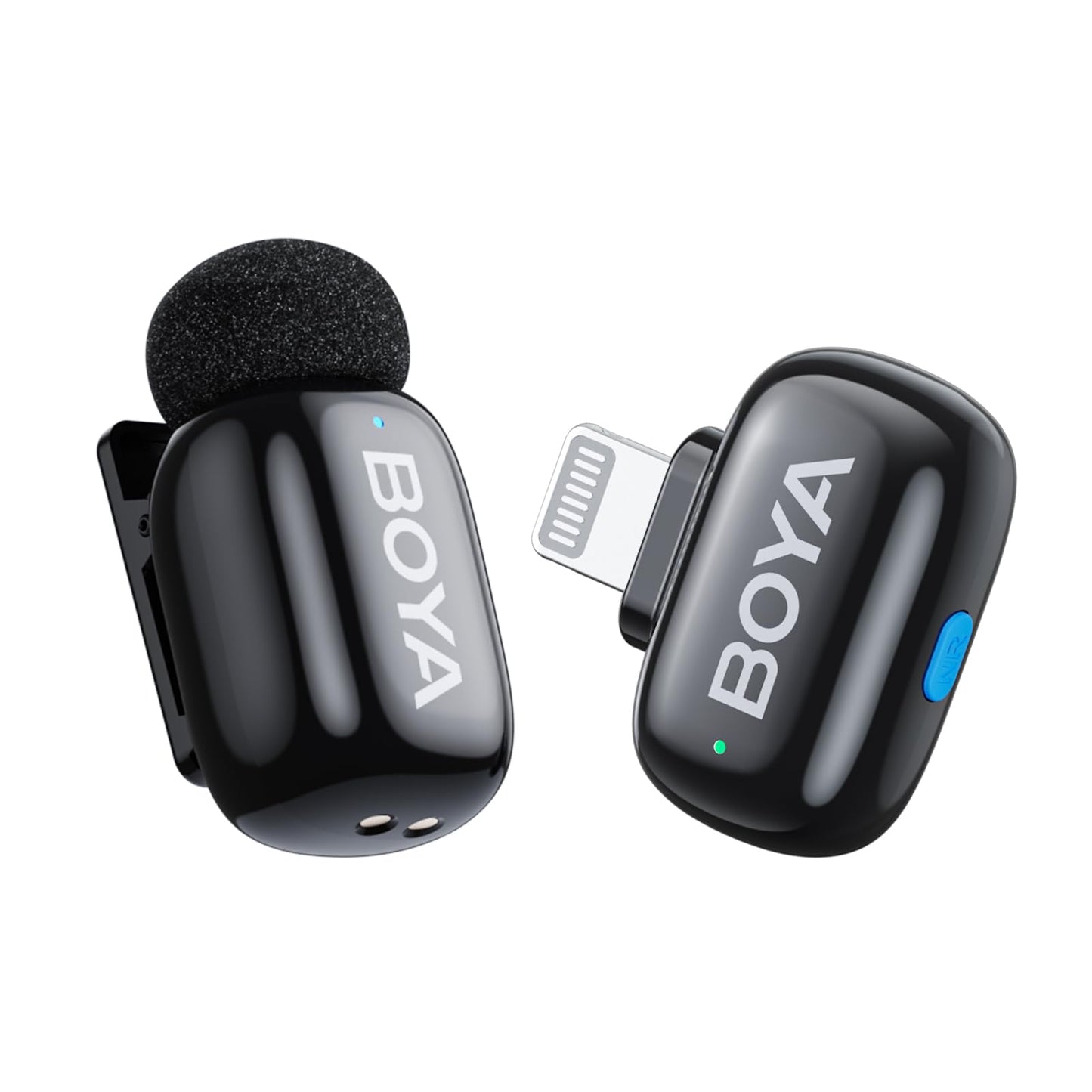 Boya Mini Wireless Lavalier-Mikrofon für Lightning/Type-C, Ultra-Mini-Mikrofon mit AI Voice Change, Rauschunterdrückung und Ladekoffer, Metall-Clip auf Mikrofon Vlogging TikTok YouTube