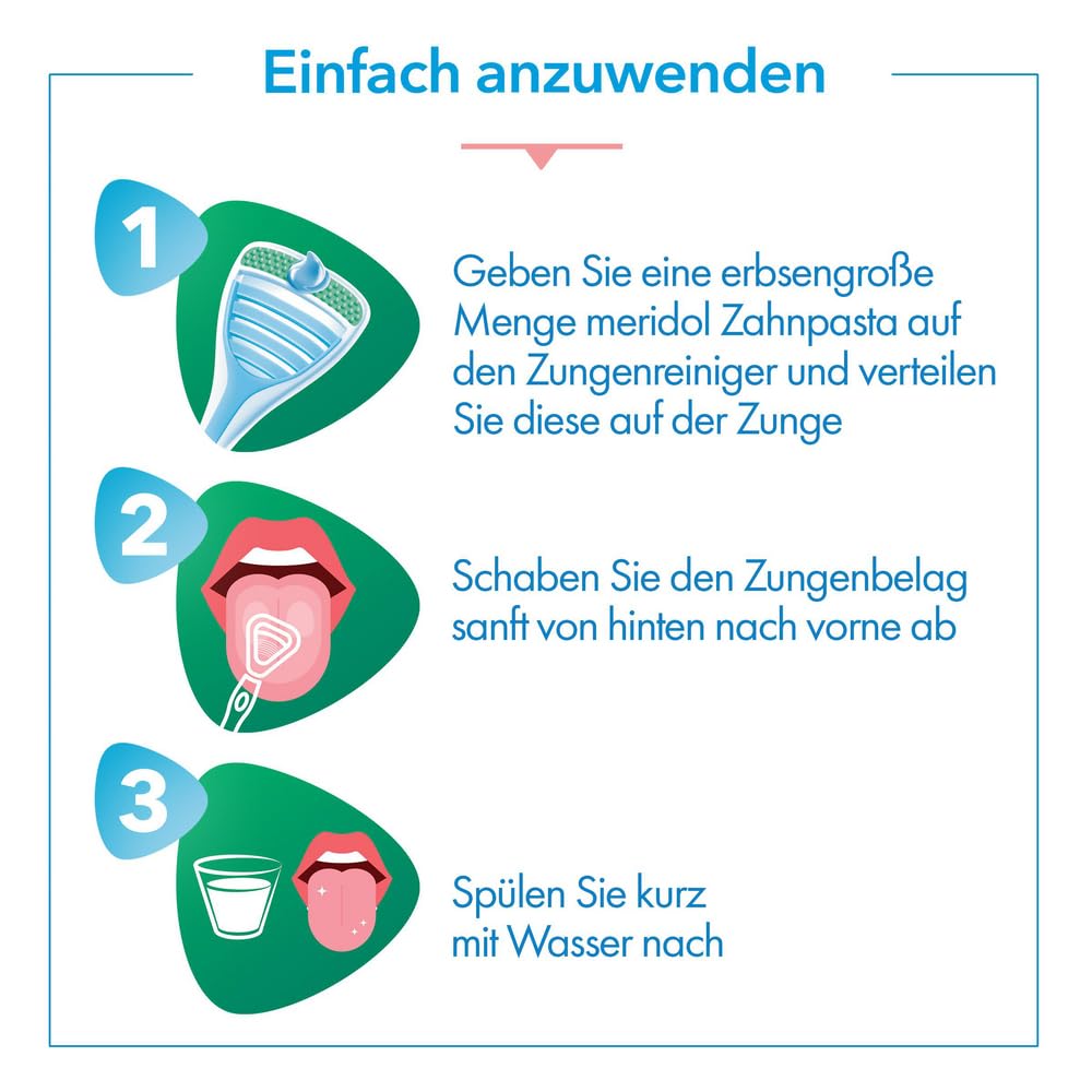 meridol Zungenreiniger SICHERER ATEM, 1 x 1 Stück - Zungenreiniger entfernt bakterielle Zungenbeläge & reinigt die Zunge sanft und effektiv