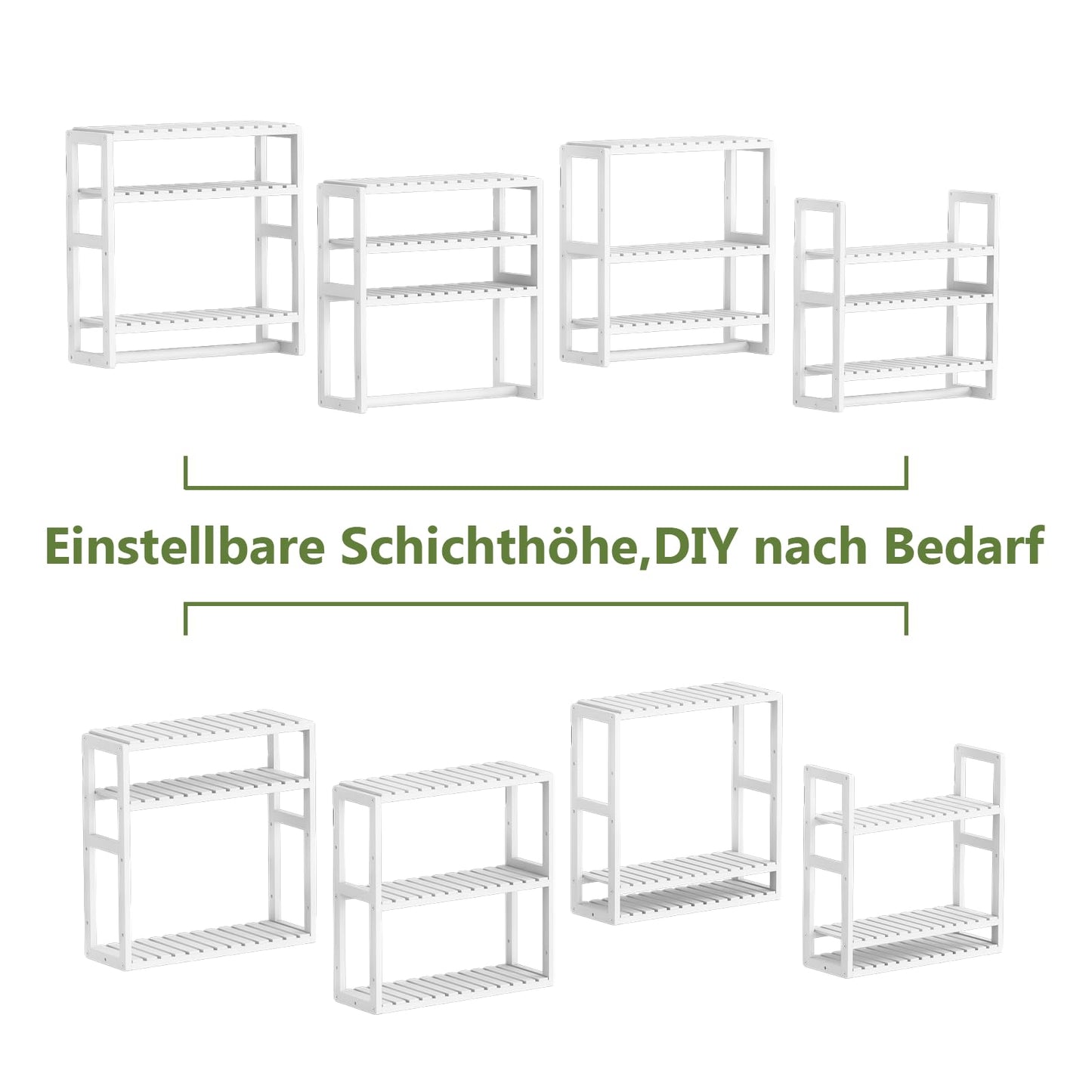 Bamworld Badezimmer Regal Badmöbel Bambus 3 Etagen Organizer Badezimmermöbel Für die Wand Platzsparend Modern (Schwarz)(42x15x42cm)