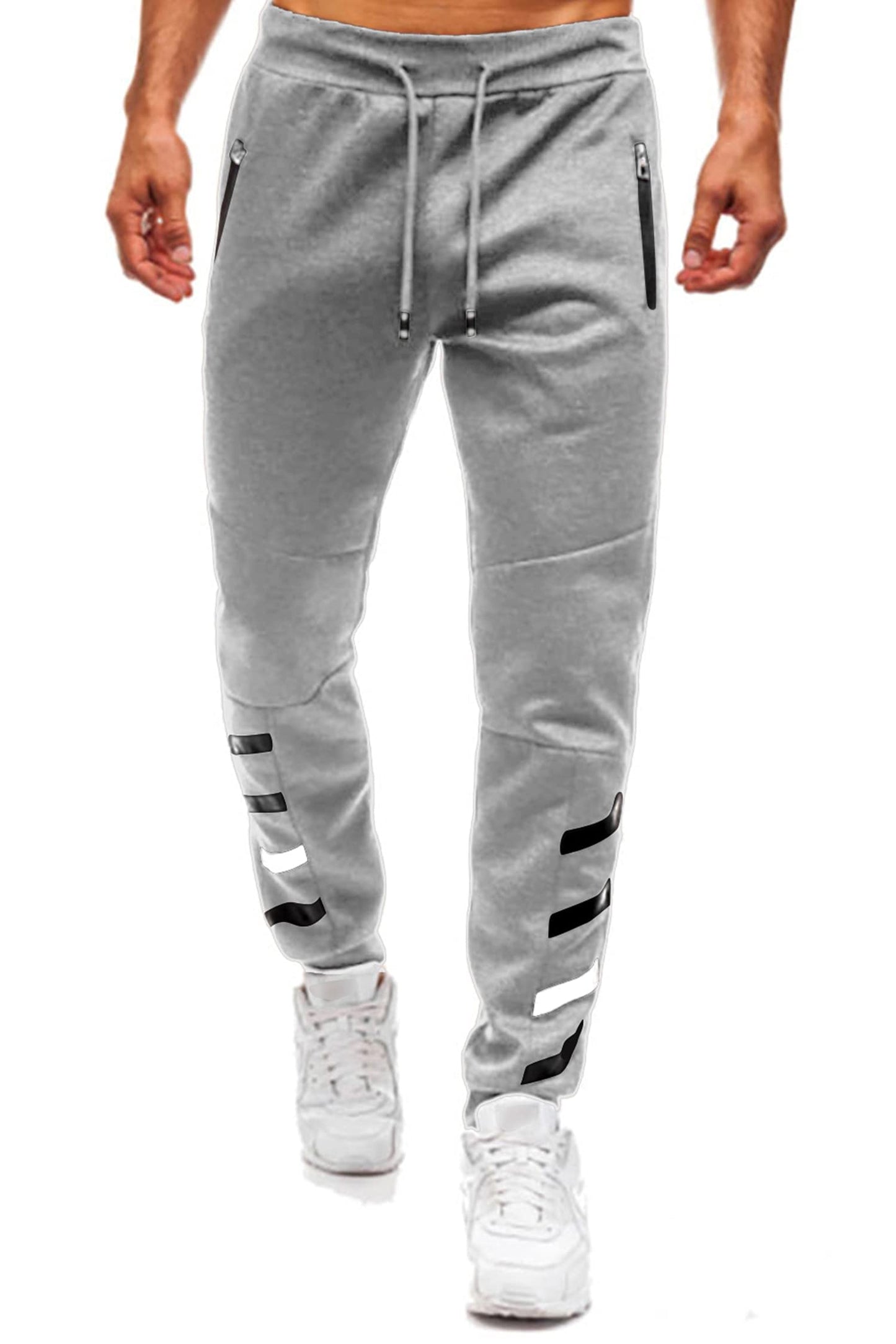 Men’s Sport Pants – Casual Jogger Cargo Sweatpants with Side Stripes