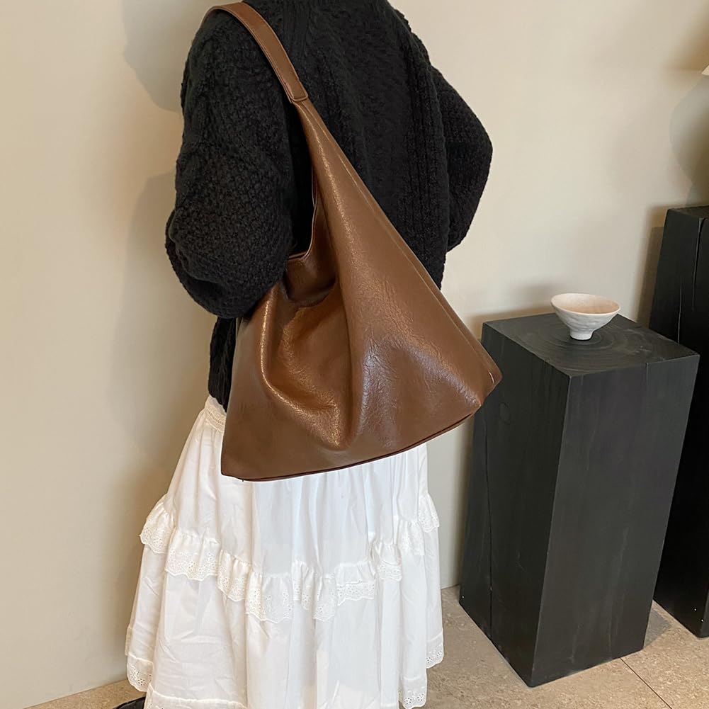 Large PU Leather Tote Bag – Women’s Soft Shoulder Handbag with Coin Purse