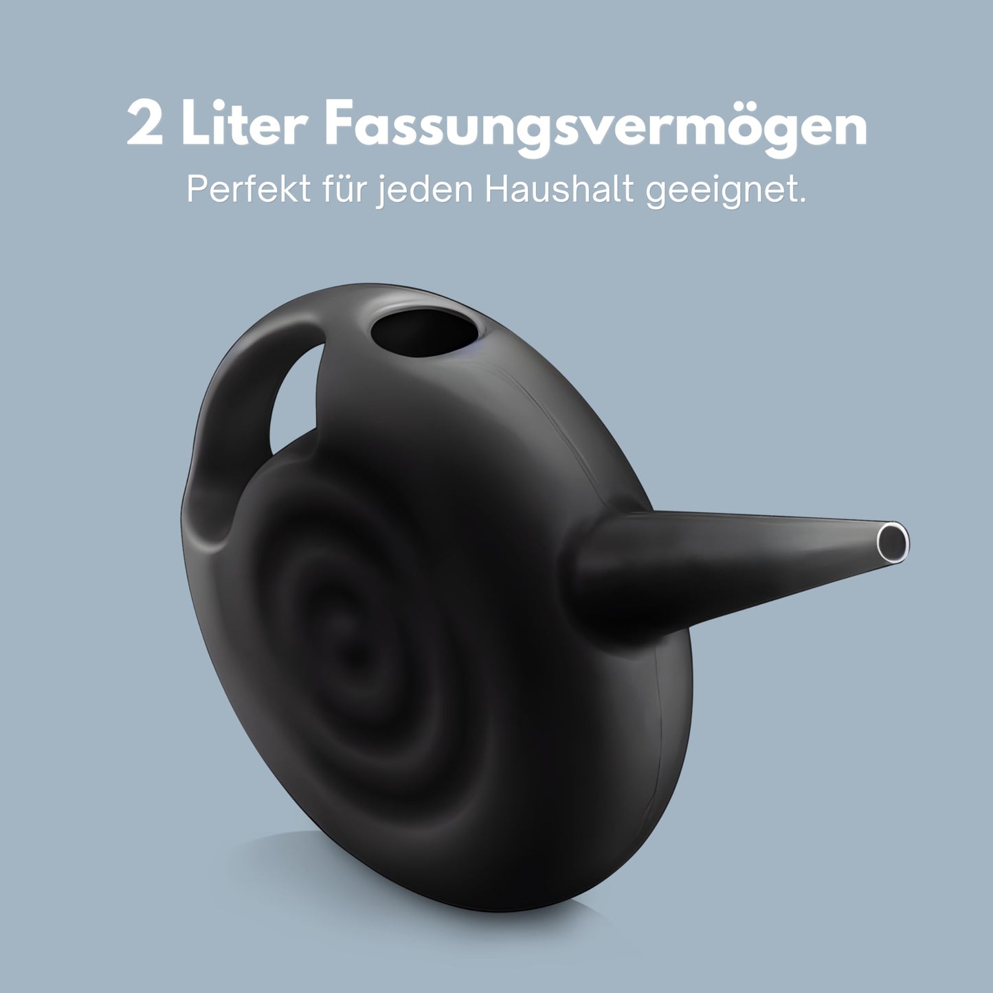 Blowmold.Design Gießkanne in Schwarz – 2 Liter Giesskanne Robust für Innen und Außen - Perfekt für Zimmerpflanzen & Garten