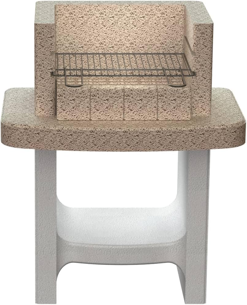 Concrete charcoal grill with shelf, article material: concrete