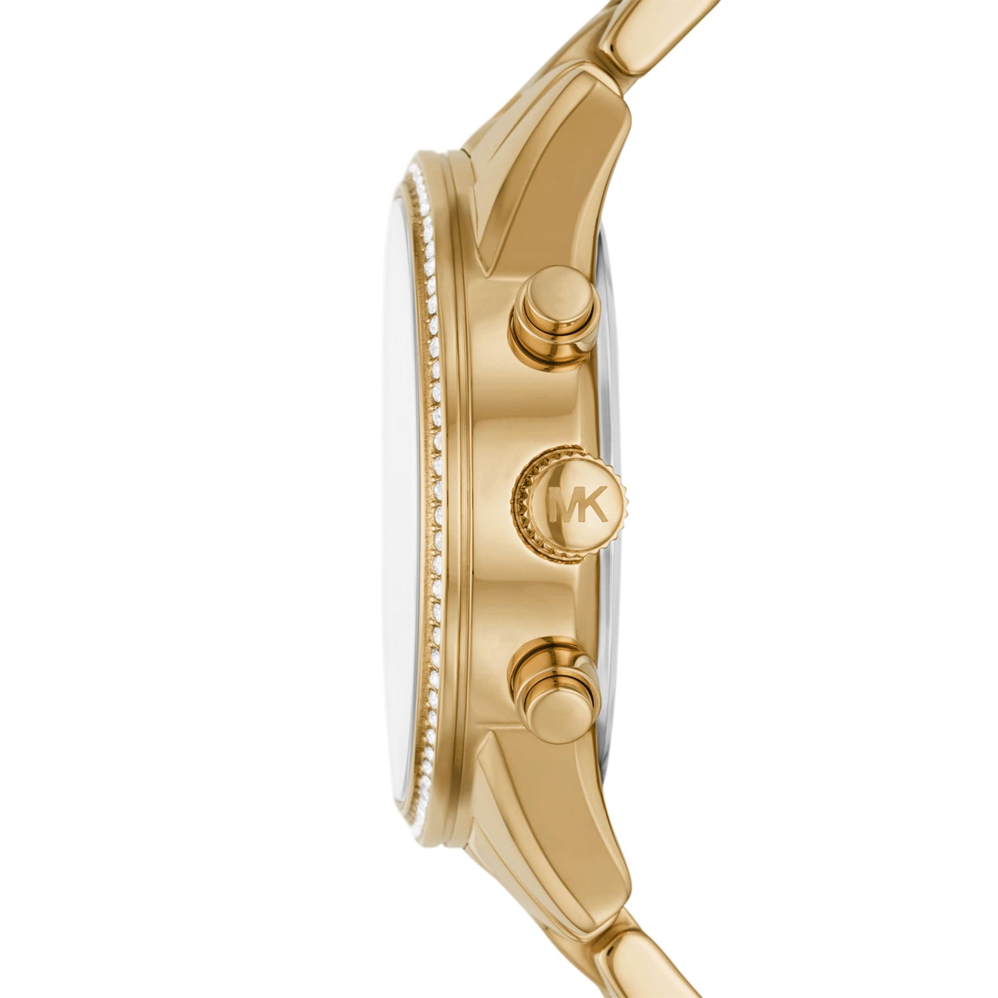 Michael Kors ladies' watch Ritz, 37 mm case size, quartz chronograph movement, stainless steel bracelet