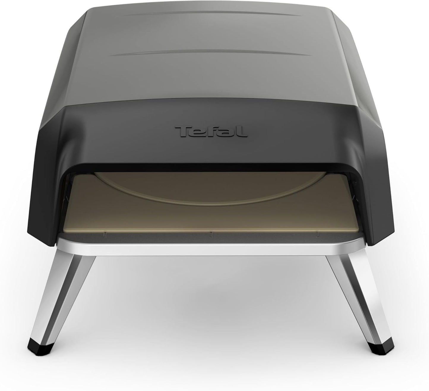 Tefal Pizza Pronto Gas-Pizzaofen für den Außeneinsatz, bis 400 °C, Temperaturregler, Ein-/Ausschalter, Steuerung des Drehsteins, kompakt, inkl. Pizzaschieber, Edelstahl, JM413015