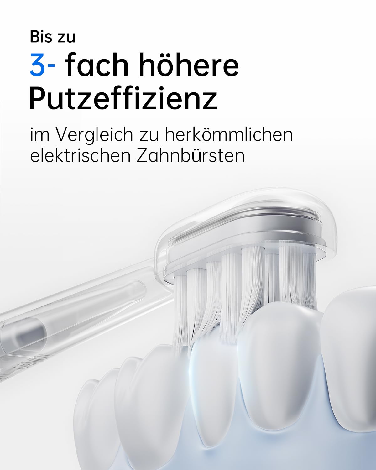 Laifen Wave elektrische Zahnbürste, Oszillation & Vibration elektrische Schallzahnbürste für Erwachsene mit 3 Bürstenköpfen, IPX7 wasserdicht magnetisch wiederaufladbar Reisezahnbürste (ABS weiß)