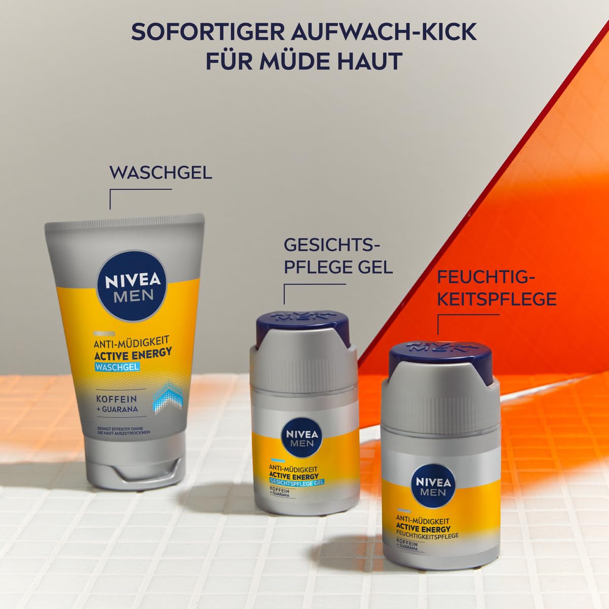 NIVEA MEN Active Energy Gesichtspflege Creme (50ml) – Revitalizing Face Cream for Men, Fast-Absorbing Moisturizer for Tired Skin