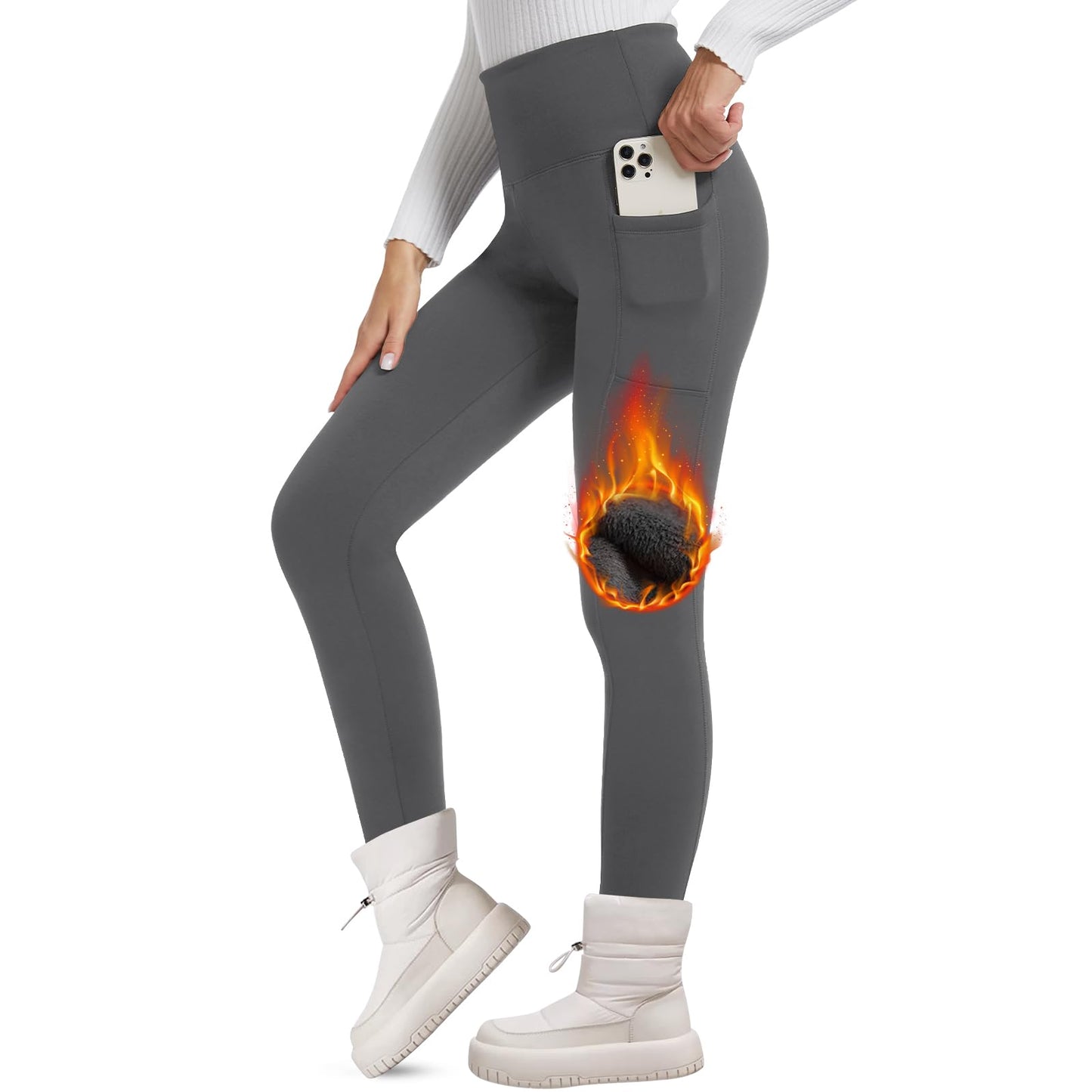 Thermo Leggings for Women – Winter High-Waisted Fleece Lined Sports Leggings