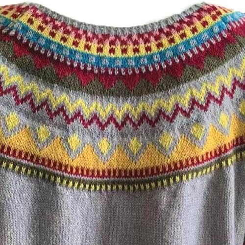Women’s Norwegian Knit Sweater – Colorful Slim Fit Winter Pullover