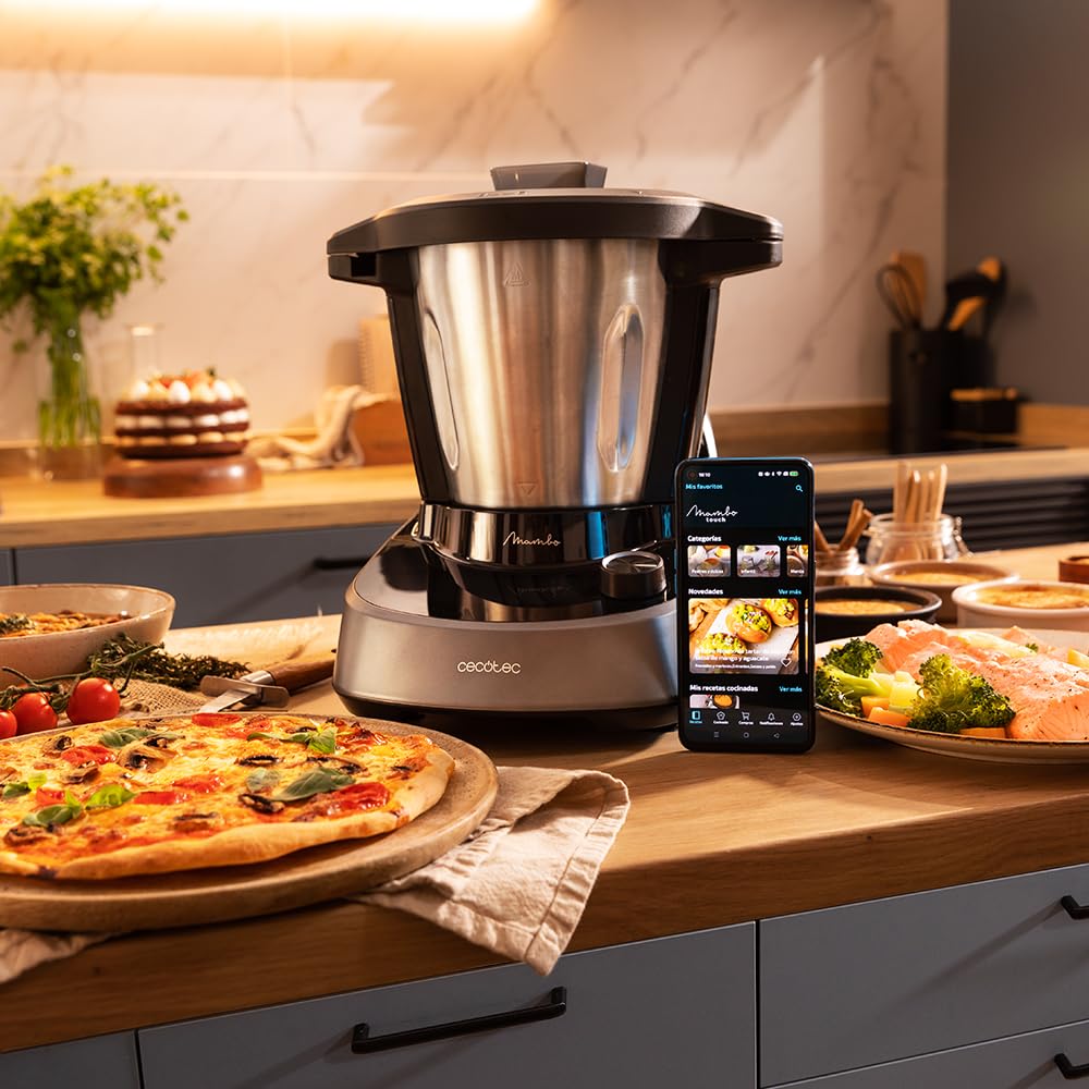 Cecotec Mambo 11090 Multifunctional Kitchen Robot 1600 W, 37 Functions, App, Scale and 3.3 Litre Stainless Steel Jug, Dishwasher Safe, Recipe Book and Accessories