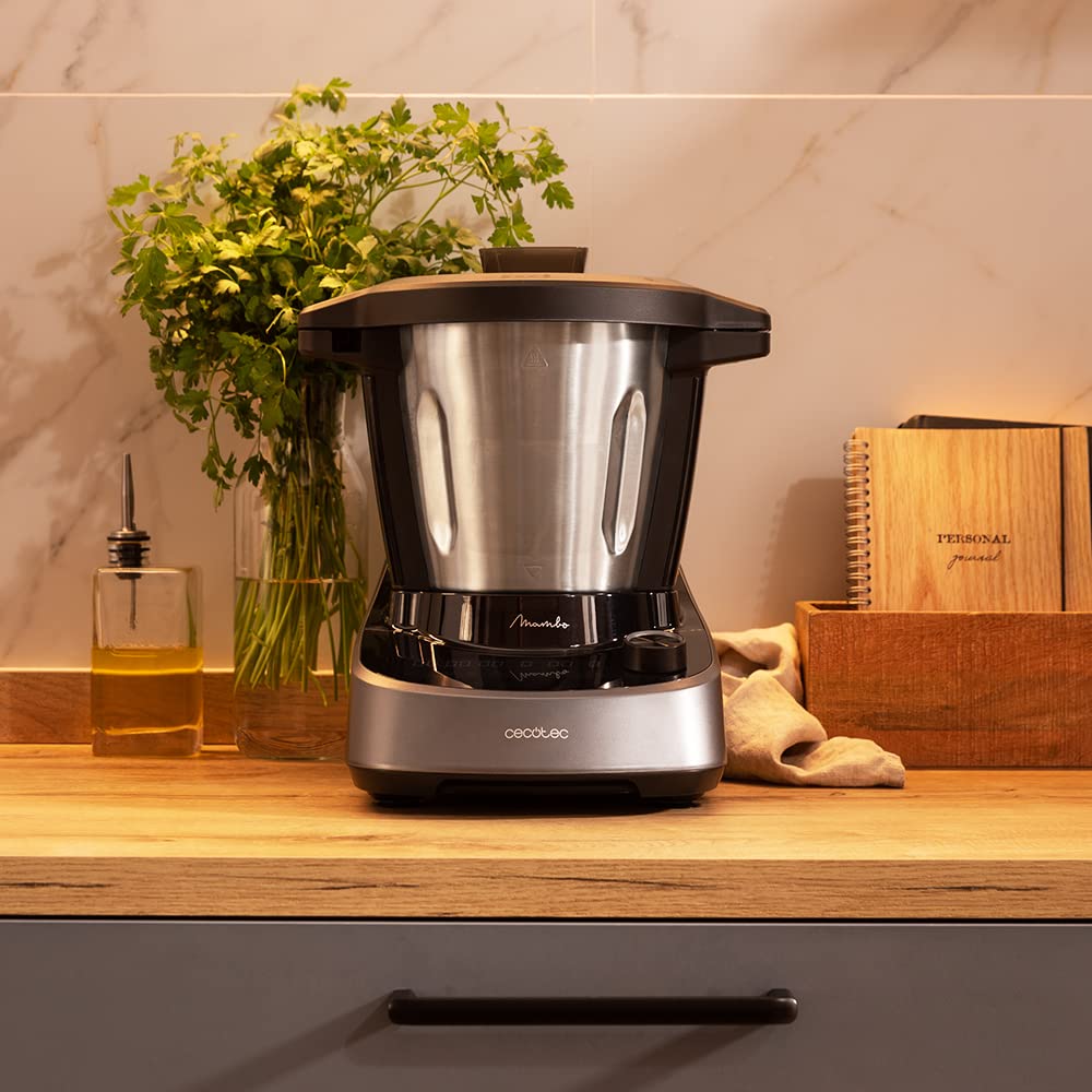 Cecotec Mambo 11090 Multifunctional Kitchen Robot 1600 W, 37 Functions, App, Scale and 3.3 Litre Stainless Steel Jug, Dishwasher Safe, Recipe Book and Accessories