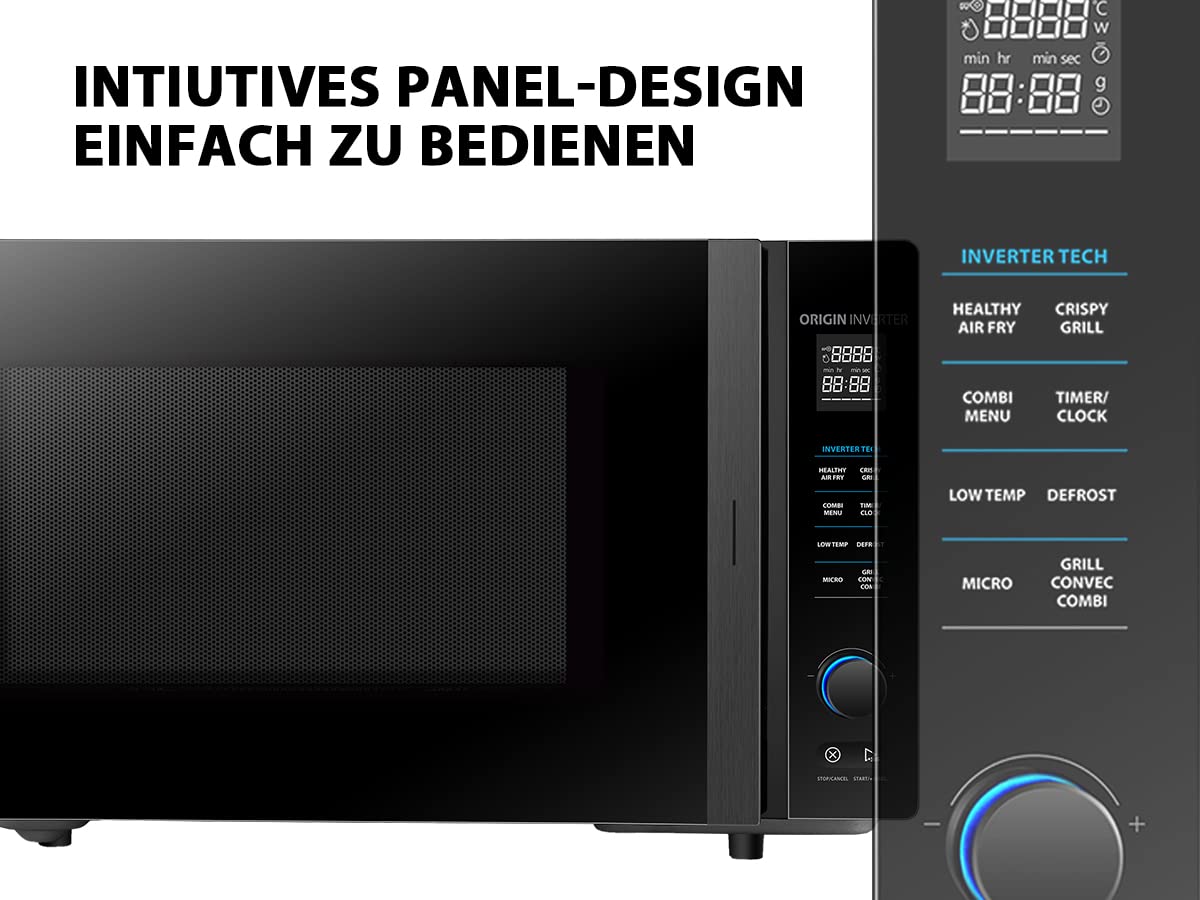 Toshiba MV-AM20T(BK) Mikrowelle/Solo-Mikrowelle/ 20 L/ 800 W/ 5 Leistungsstufen/ 12 Automatikprogramme/Emaille Innenraum/einfach zu reinigen/Auftaufunktion/Glasdrehteller (24,5 cm) /Schwarz