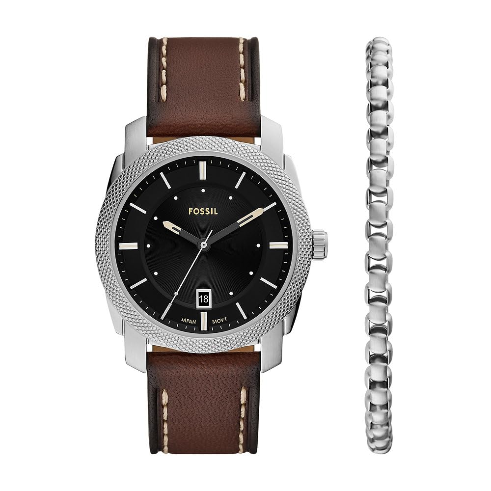 Fossil Machine Uhr für Herren, Chronographenwerk mit Edelstahl- oder Lederarmband