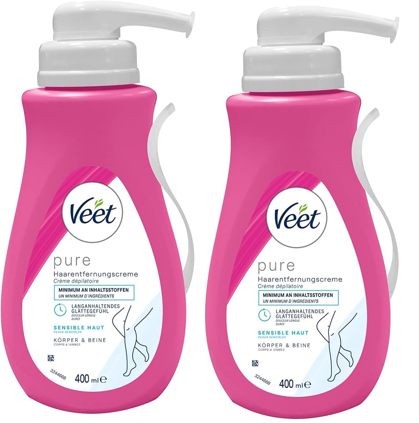 Veet Sensitive Haarentfernungscreme – Schnelle & effektive Haarentfernung für seidig-glatte Haut – Anwendungszeit 5-10 Minuten, Spender mit Spatel, 400 ml (1er Pack)