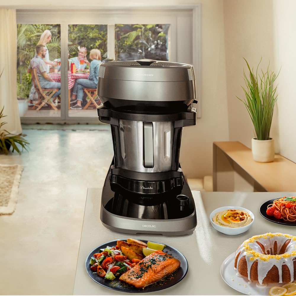 Cecotec Mambo 11090 Multifunctional Kitchen Robot 1600 W, 37 Functions, App, Scale and 3.3 Litre Stainless Steel Jug, Dishwasher Safe, Recipe Book and Accessories