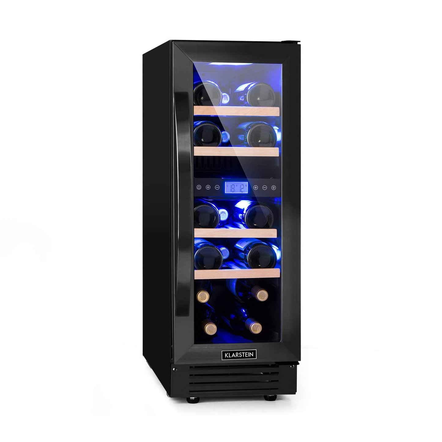 Klarstein built-in wine refrigerator, 2 zone drinks refrigerator small, small wine cabinet 306L, small wine refrigerator with glass door, indoor/outdoor bottle refrigerator, wine fridge 116 bottles