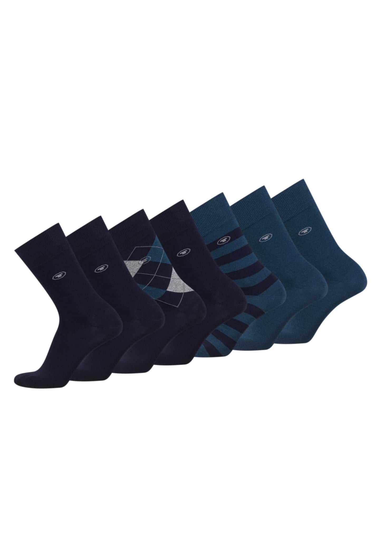 TOM TAILOR Men’s Socks – 7 Pairs in Striped Everyday Cotton Box