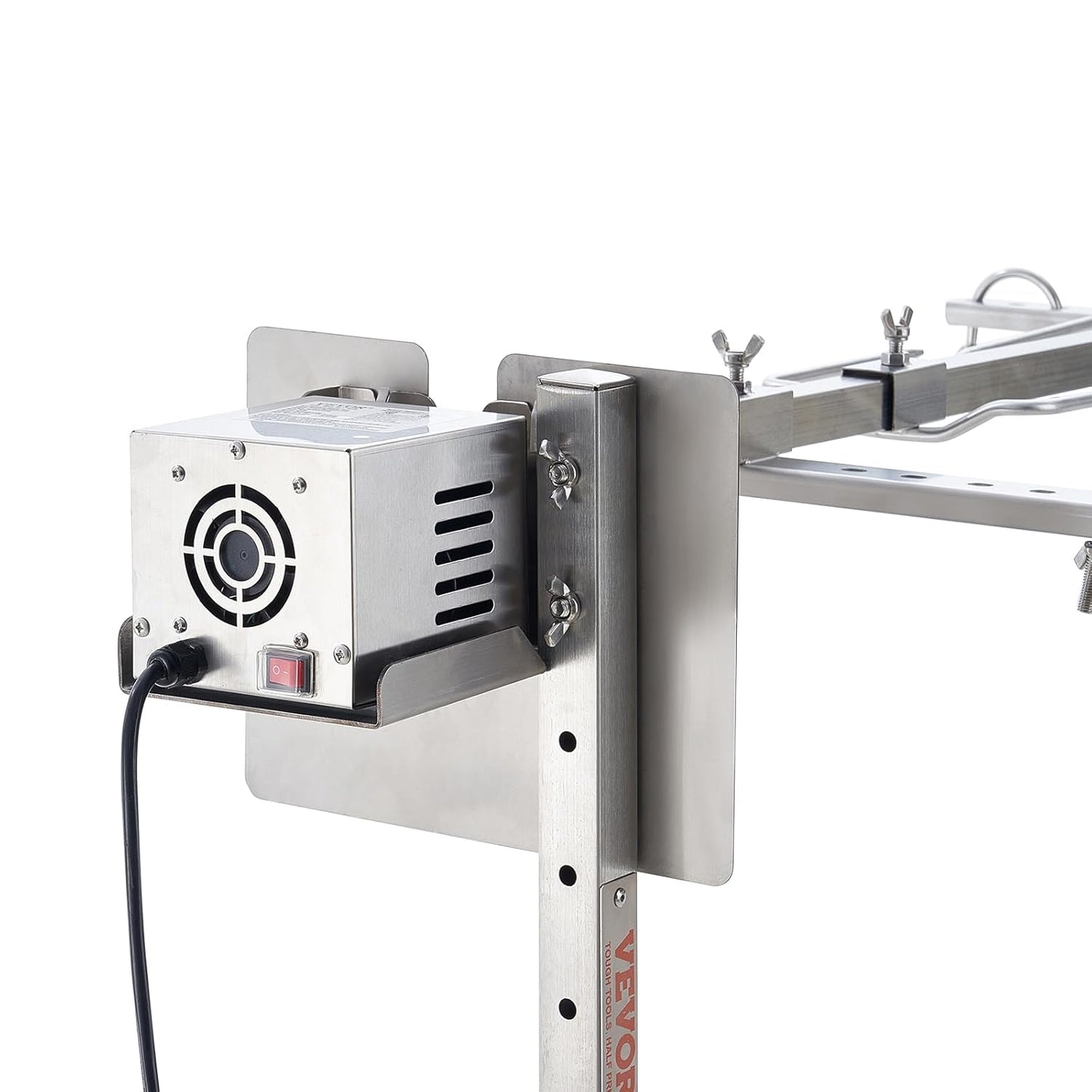 VEVOR Lammgrill, Spanferkelgrill, Spießbratengrill, 60 kg BBQ-Spießgrill für Schwein, Lamm, Ziege, elektrischer 52-W-Motor, kommerzielle Edelstahl-Drehspießröster mit Hitzeschild, 116 cm Spießlänge
