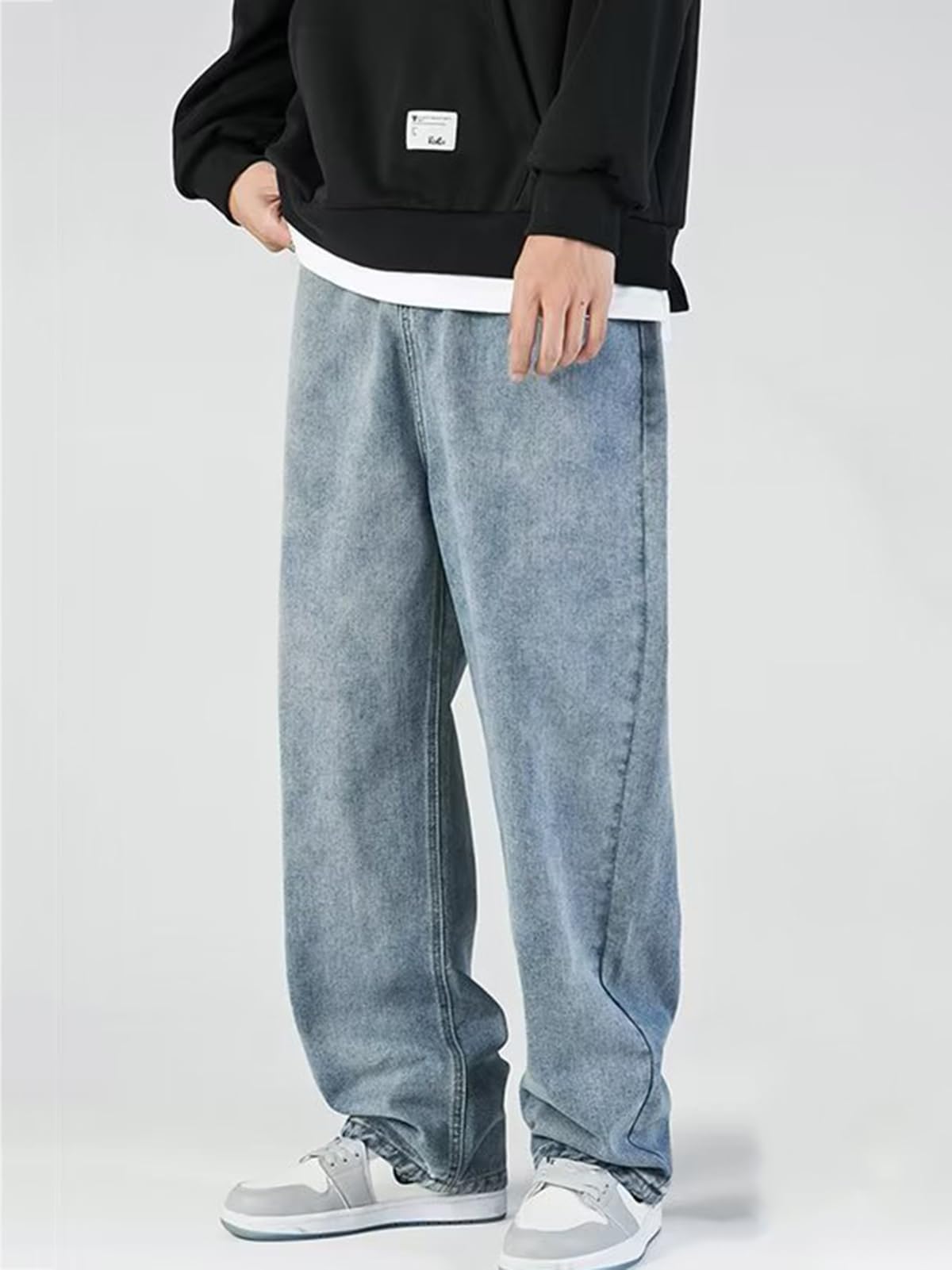 Men’s Baggy Y2K Jeans – Vintage Straight Leg Denim Pants