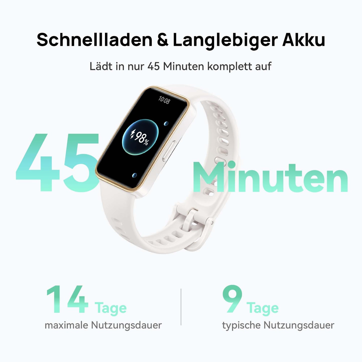 HUAWEI Band 8 Smartwatch, Ultra Flat Design, Sleep Tracking, 2 Week Battery Life, Health and Fitness Tracker, Compatible with Android & iOS, German Version, Midnight Black