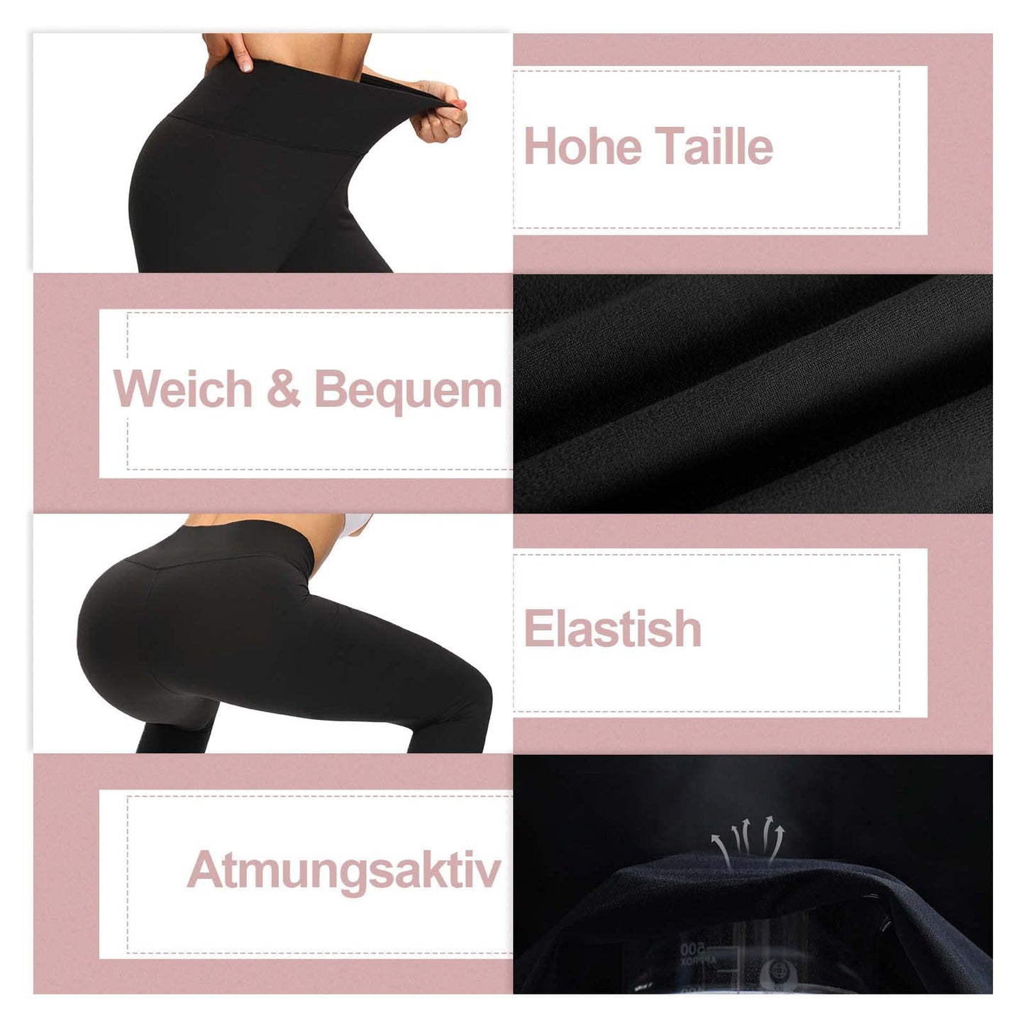 CAMPSNAIL Women’s 4-Pack High Waist Leggings